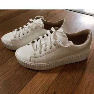 White platform sneakers